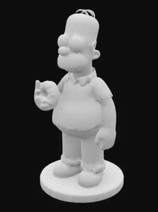 3D model for A full-body plastic player piece from Monopoly that's Homer Simpson attached to a flat plastic base