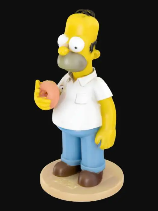 3D model for A full-body plastic player piece from Monopoly that's Homer Simpson attached to a flat plastic base