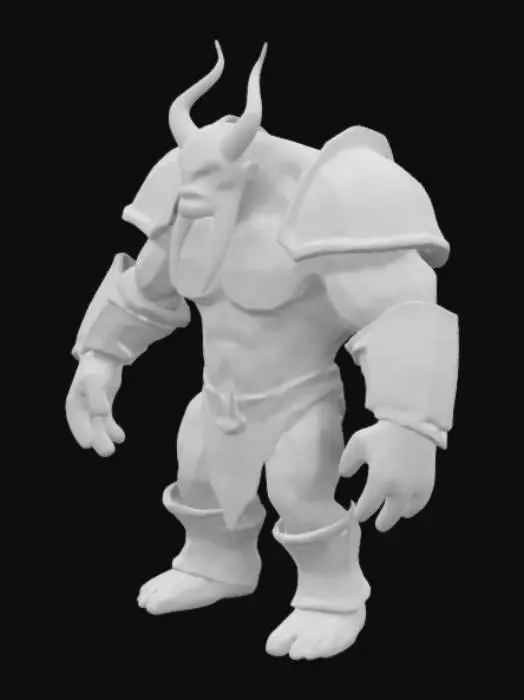 3D model for orco con armadura  sin armas ,posicion de T