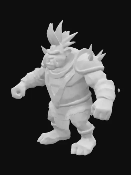 3D model for orco con armadura  sin armas ,posicion de T
