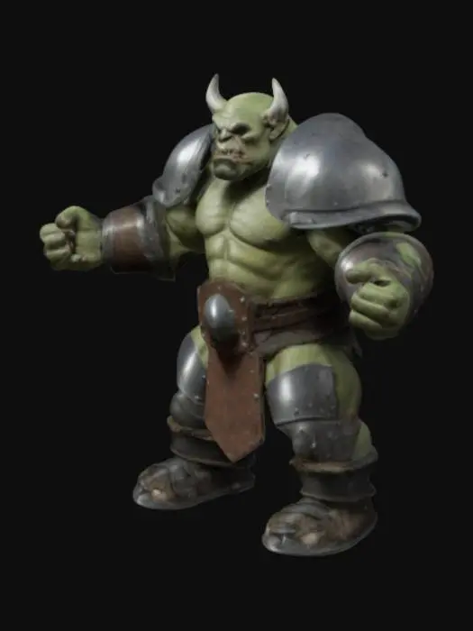 3D model for orco con armadura  sin armas ,posicion de T