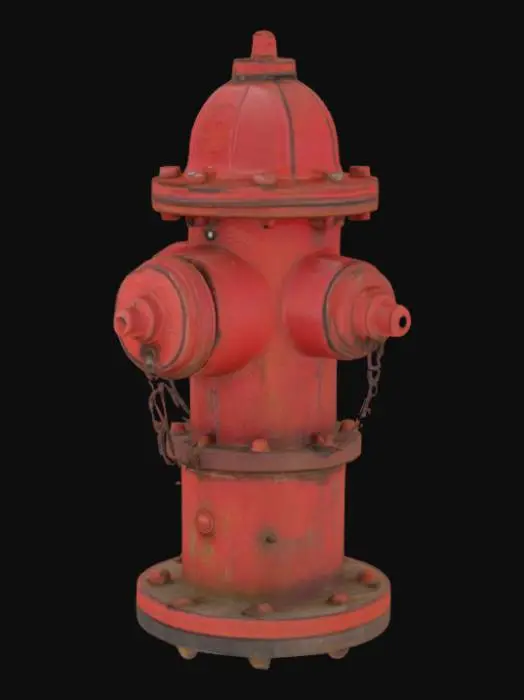 3D model for старый красный пожарный гидрант