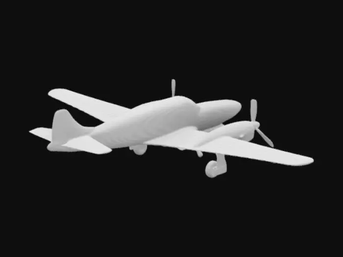 3D model for Vintage Twin-Engine Airplane