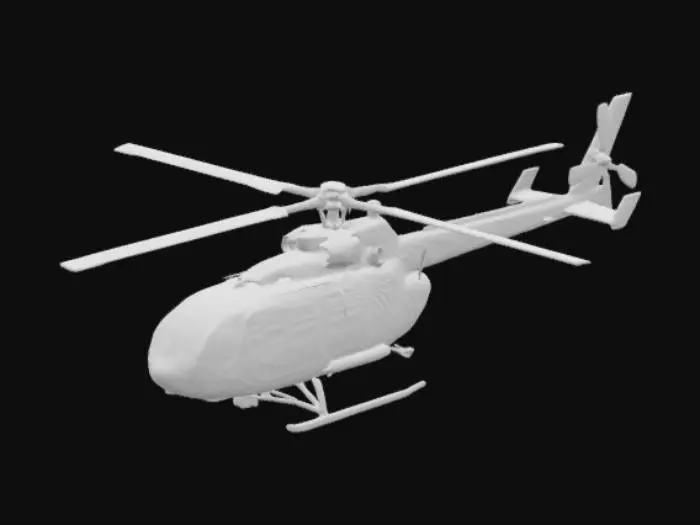 3D model for Blue and White Helicopter