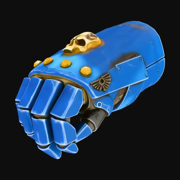 3D model for Armored Gauntlet with Skull Decor