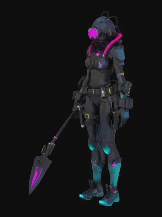 3D model for A Female scuba diver As A Cyberpunk Pirate , #ocean#