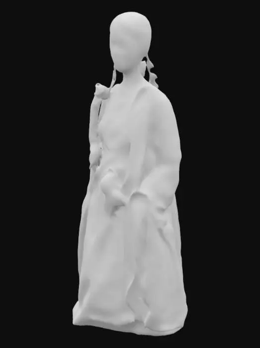 3D model for A female lady from miniature paintings from the Mughal Empire
