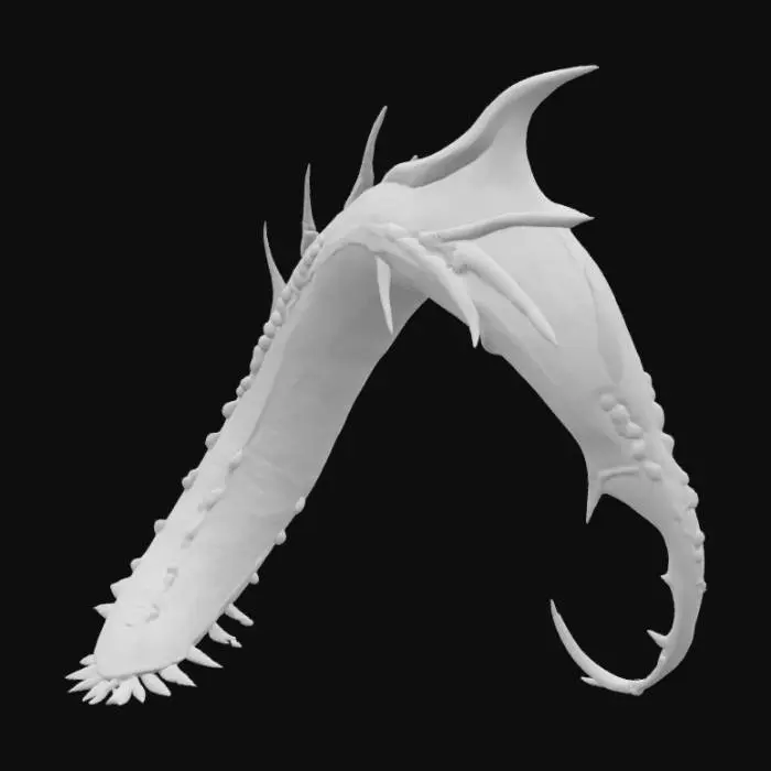 3D model for dragon tail, gothic, dark fantasy dragon tail, female dragon tail, studded scales