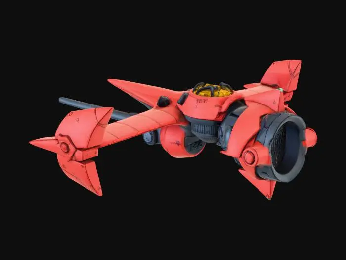 3D model for Red Starship
