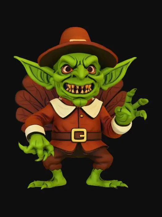 3D model for Goblin Pilgrim Turkey, #Thanksgiving#