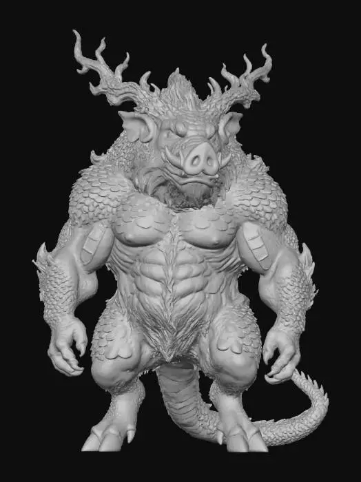 3D model for Dragon Boar Guardian