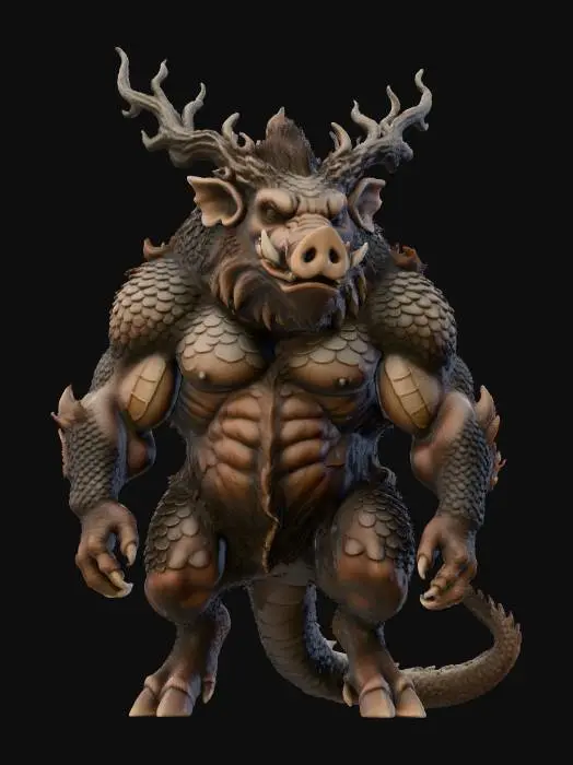 3D model for Dragon Boar Guardian
