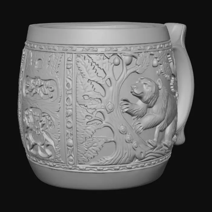 3D model for Bear Mug Carving
