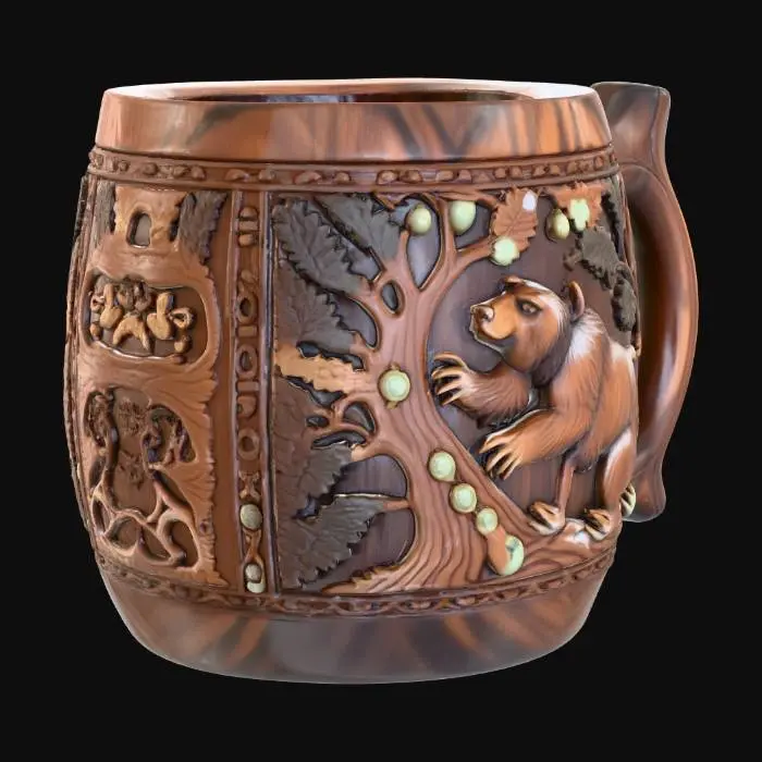 3D model for Bear Mug Carving