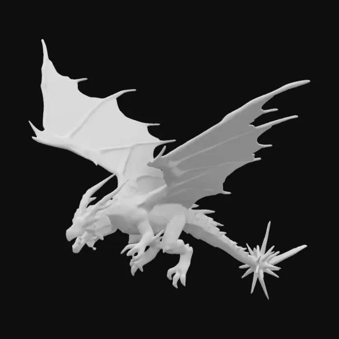 3D model for andarna from fourth wing with a morningstar tail