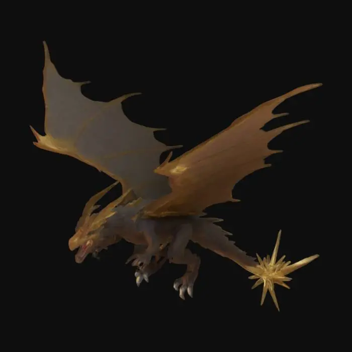 3D model for andarna from fourth wing with a morningstar tail
