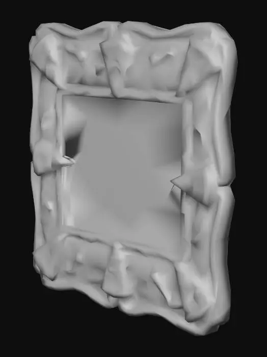 3D model for a movie theater picture frame style while incorporating pizza and pizza toppings, used to be a border panel to apply text or images on for a custom UI panel