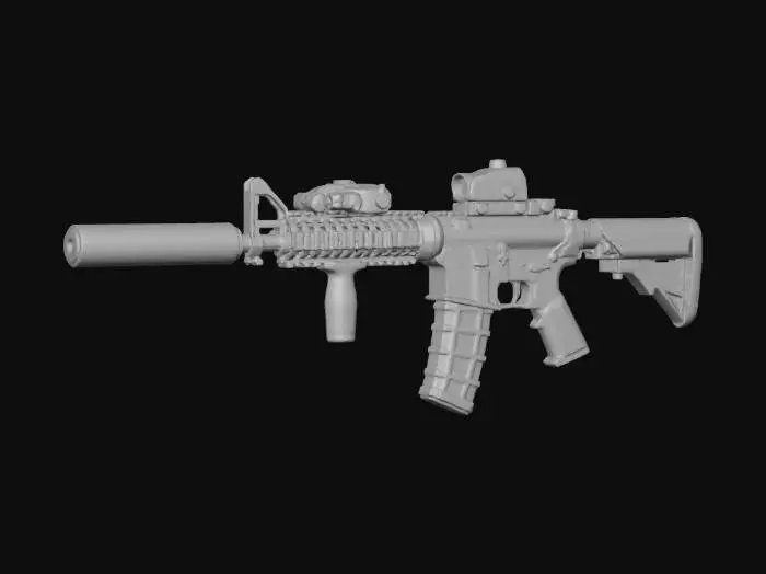 3D model for Rifle with Suppressor