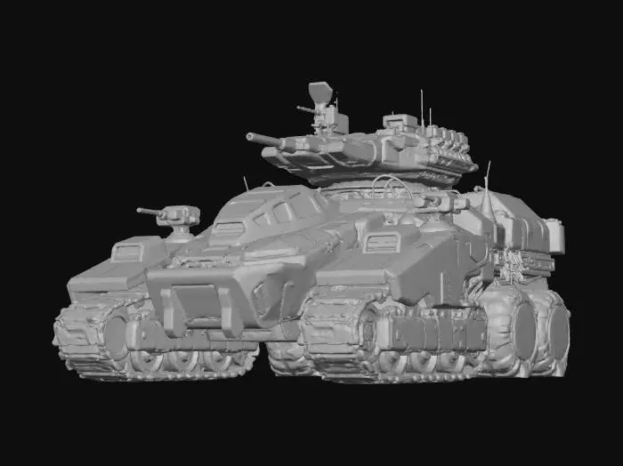 3D model for Mix the 5 images into a new war fighting machine reference. # Sculpt detail # game model