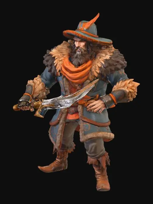 3D model for Stylized ARGP video game  the duneden saga. Himalayan highwayman.