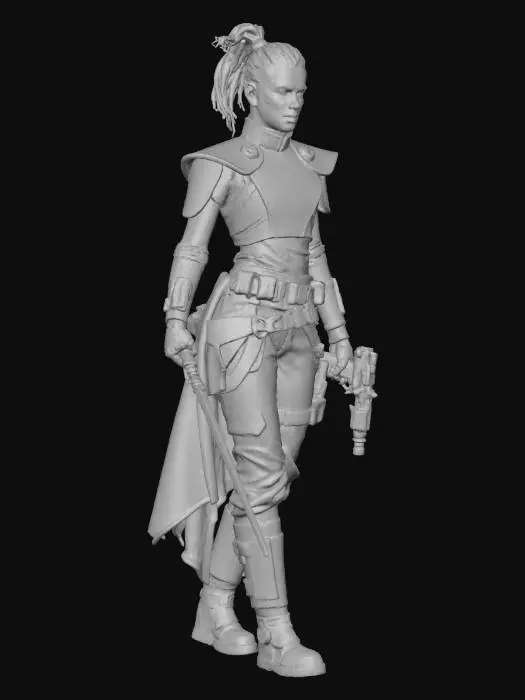 3D model for Warrior with a Lightsaber