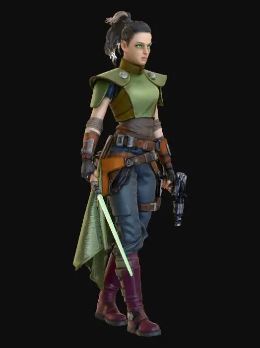 3D model for Warrior with a Lightsaber