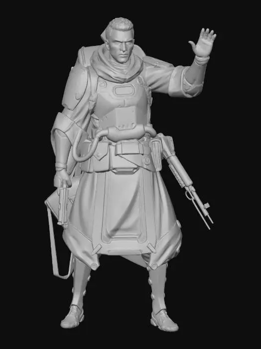 3D model for use the reference images to photo bash a single infantry concept, no helmets. #Sculpt detail