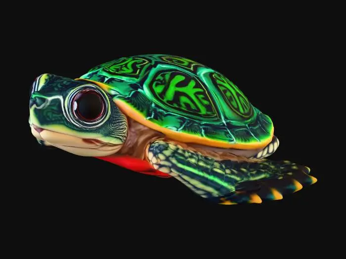 3D model for Kleine schildkröte mit großen augen