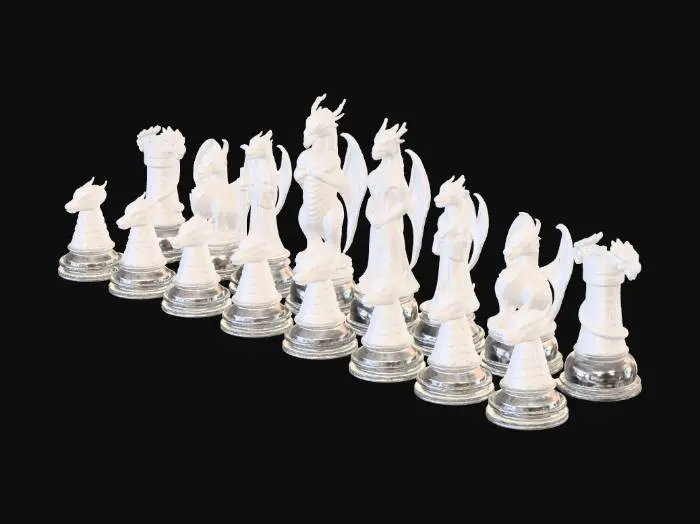 3D model for Crystal Dragon Chess Set