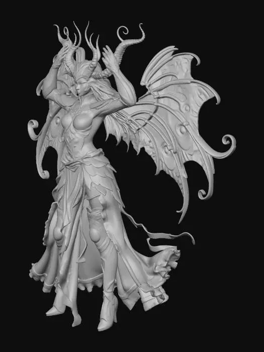 3D model for Chaos Göttin auf dem Thron