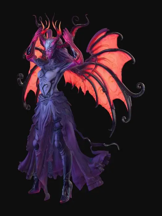 3D model for Chaos Göttin auf dem Thron