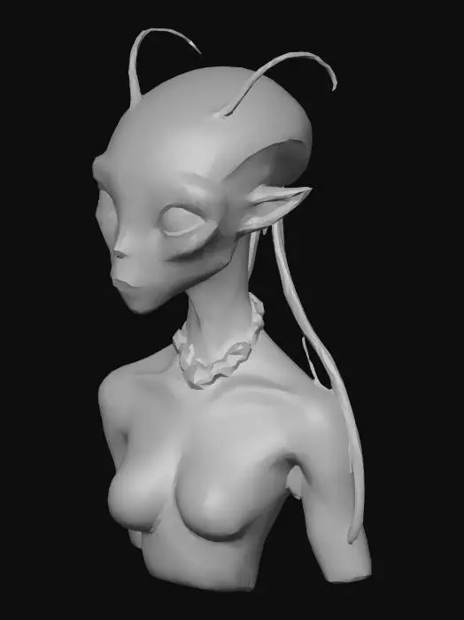 3D model for Weibliches Alien ohne Umhang