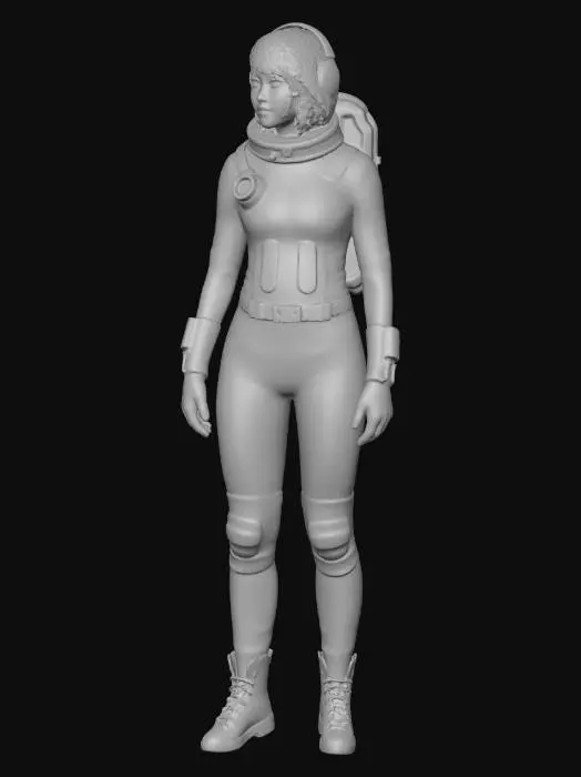 3D model for Weibliches Weltraumforscher mit leichtem Kombi ohne Helm