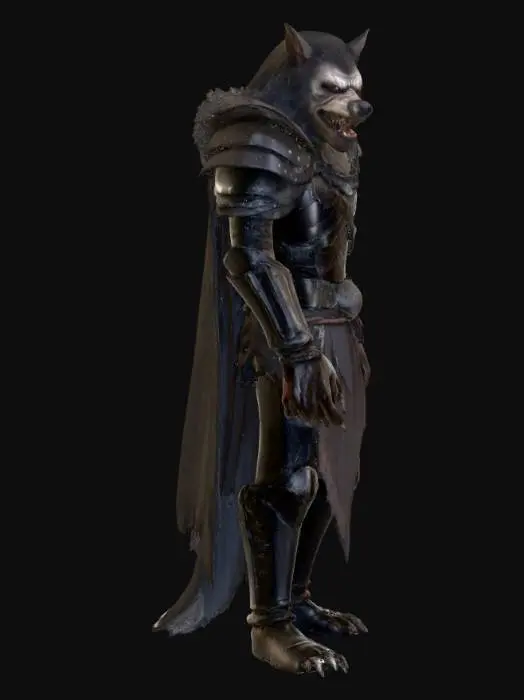 3D model for a werewolf in gothic armor
