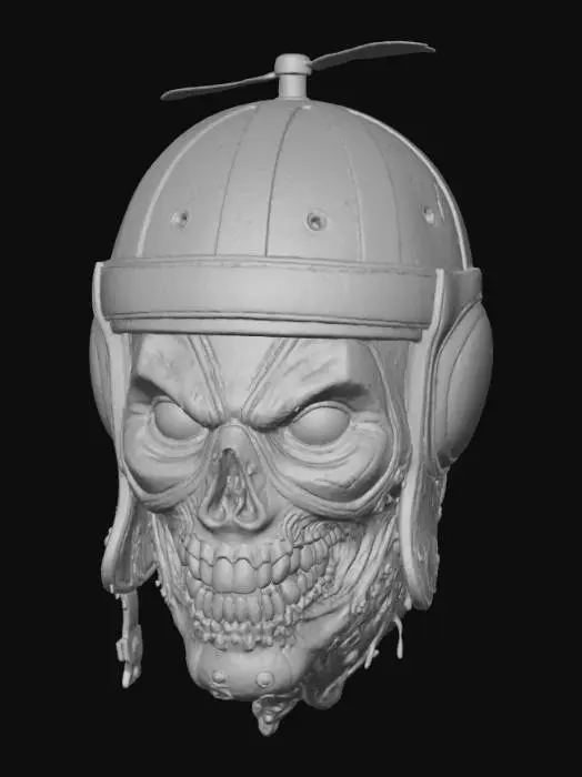 3D model for Zombie Deadpool  head with realistic details
