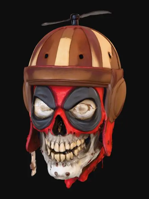 3D model for Zombie Deadpool  head with realistic details