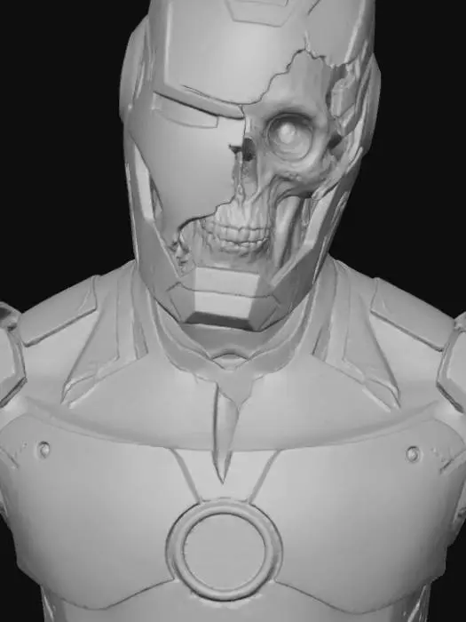 3D model for iron man Zombie bust with realistic details