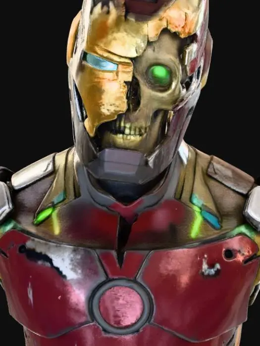 3D model for iron man Zombie bust with realistic details