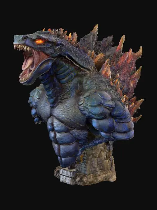 3D model for Godzilla Bust. realistic details