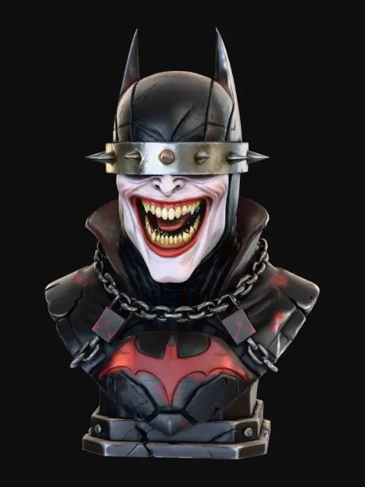 3D model for The one who laughs joker Batman mix bust with realistic details