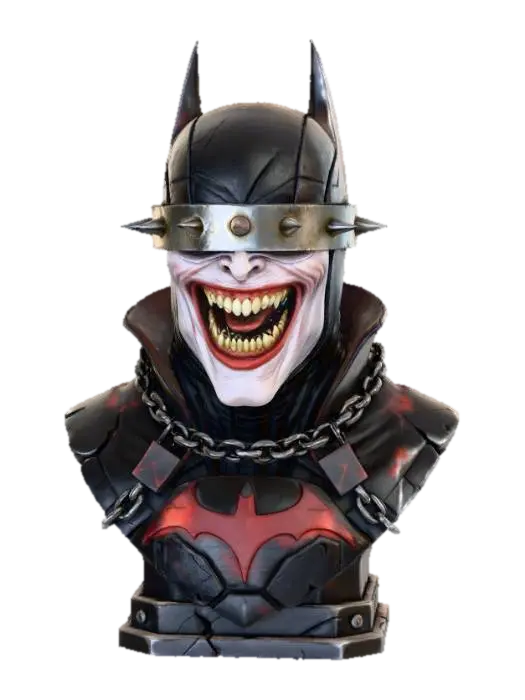 The one who laughs joker Batman mix bust with realistic details - Dc 3D model, vytvořený pomocí AI