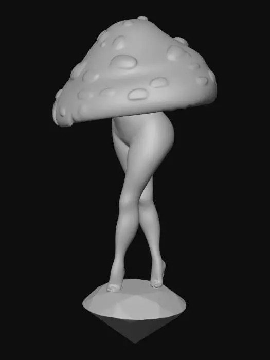 3D model for A beautiful mushroom butt with no fish net stocking standing on a diamond realistic details