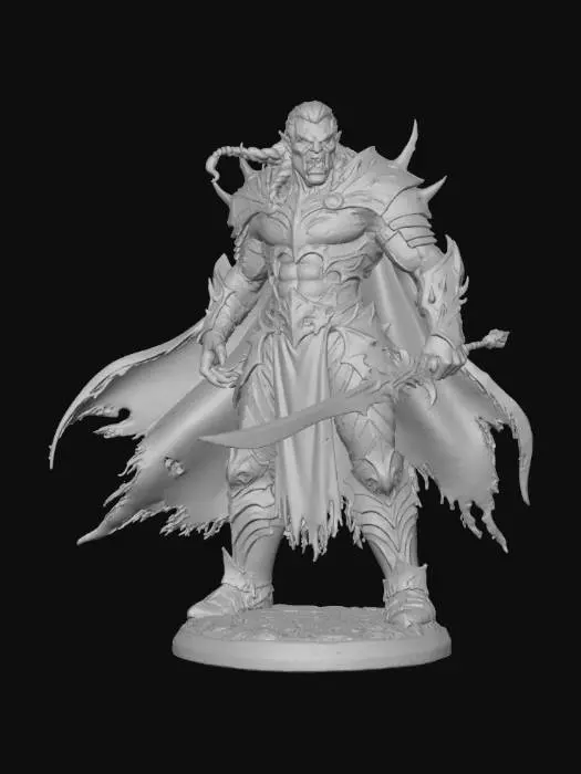 3D model for A vampire orc warrior pale skin