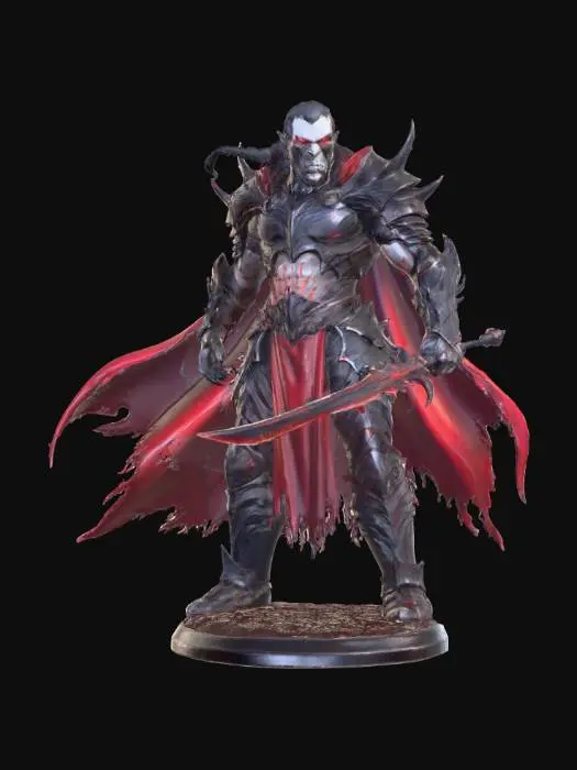 3D model for A vampire orc warrior pale skin