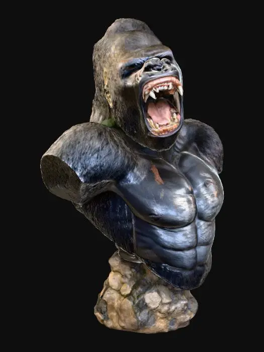 3D model for Giant gorilla bust with realistic details