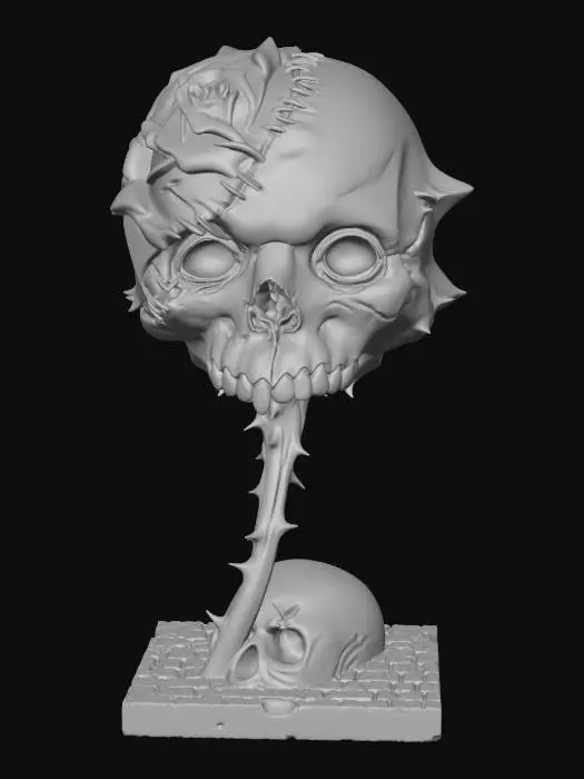 3D model for Thorned Rose Skull