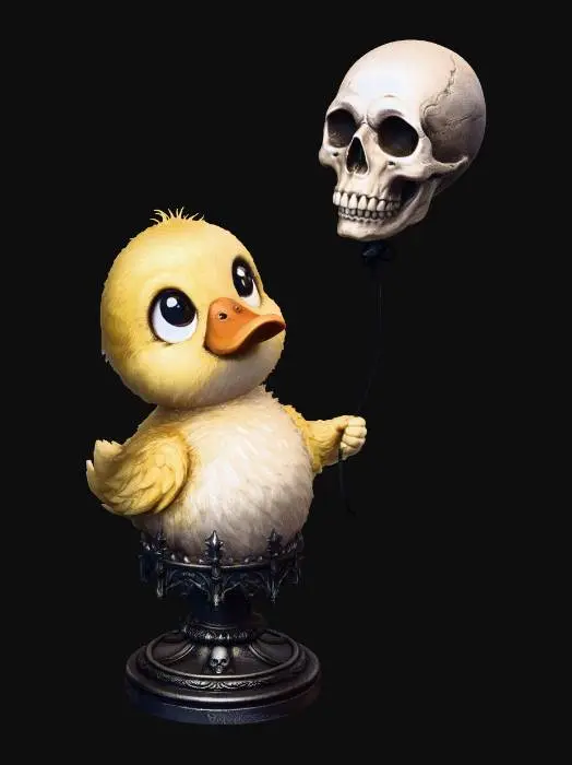 3D model for Chick with Skull Balloon