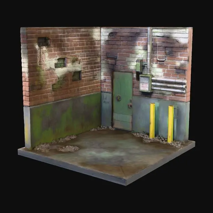 3D model for Back alley with brick walls