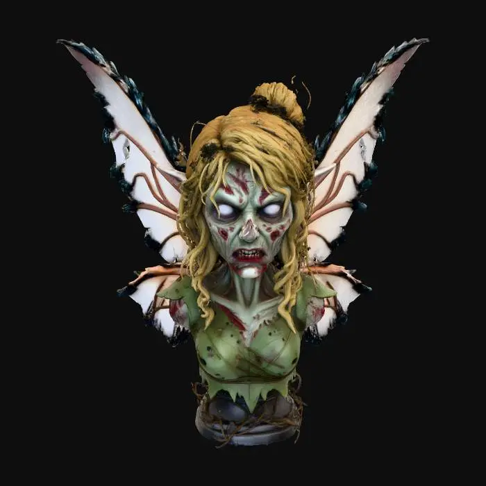 3D model for #Christmas2025#, Zombie Tinkerbell bust with realistic details  realistic details