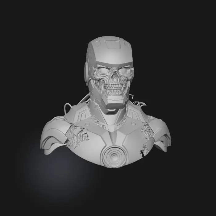 3D model for #Christmas2025#, #Christmas2025#iron man Zombie bust with realistic details